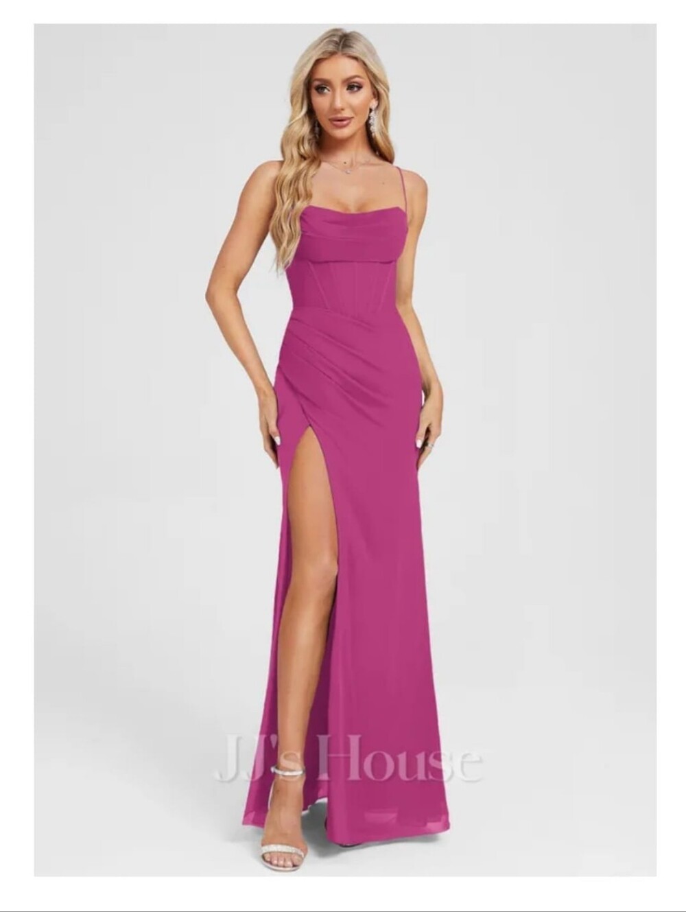 JJsHouse Fuchsia Corset Bridesmaid/Evening Dress